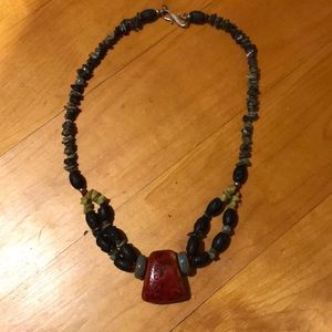 Statement gemstone necklace